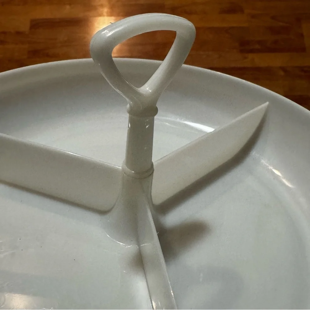 Vintage Tupperware Suzette 3 Section Divided Relish Condiment Tray #608 Complete